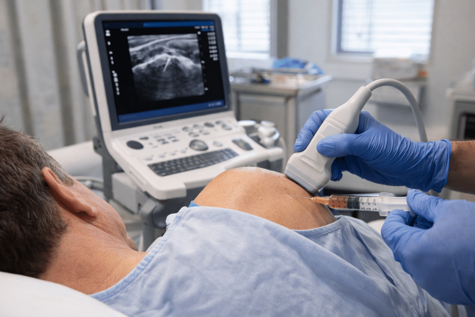 Interventional injection of PRP or orthobiologics