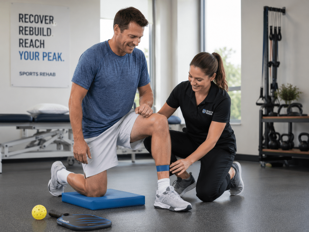 patient undergoing sports medicine rehabilitation