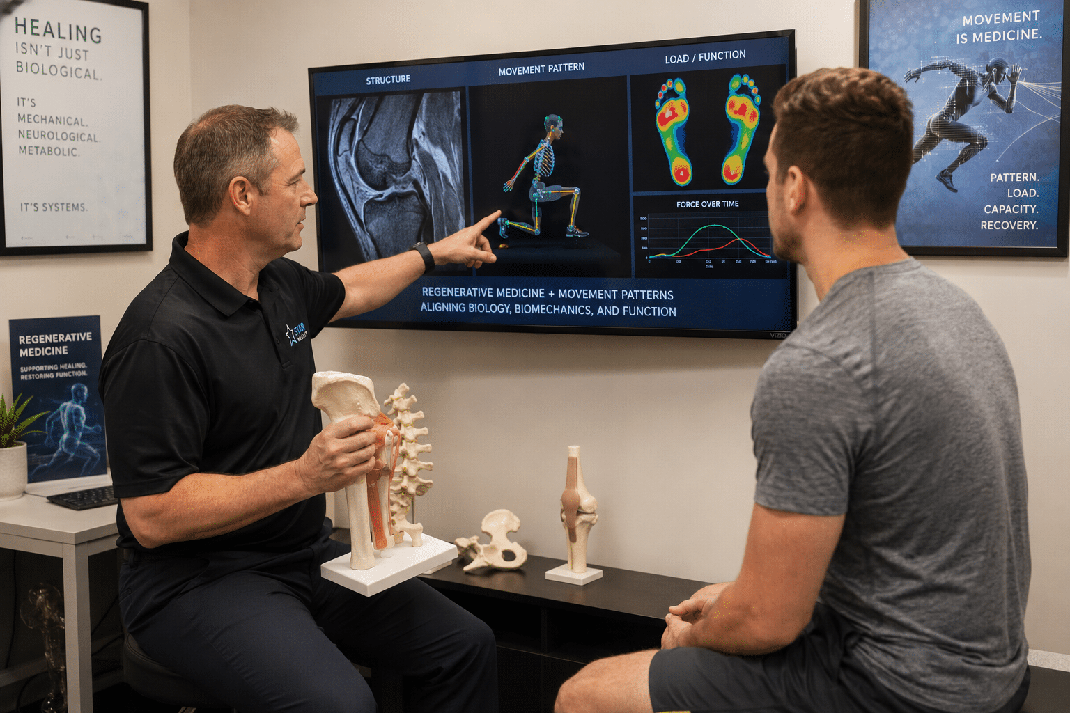 Visit with physician discussing regenerative medicine, biology, systems approach