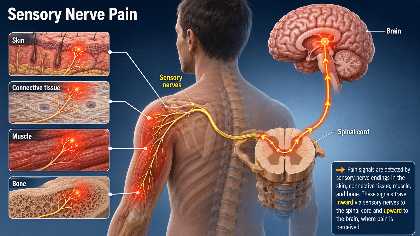 diagram showing sensory nerve pain