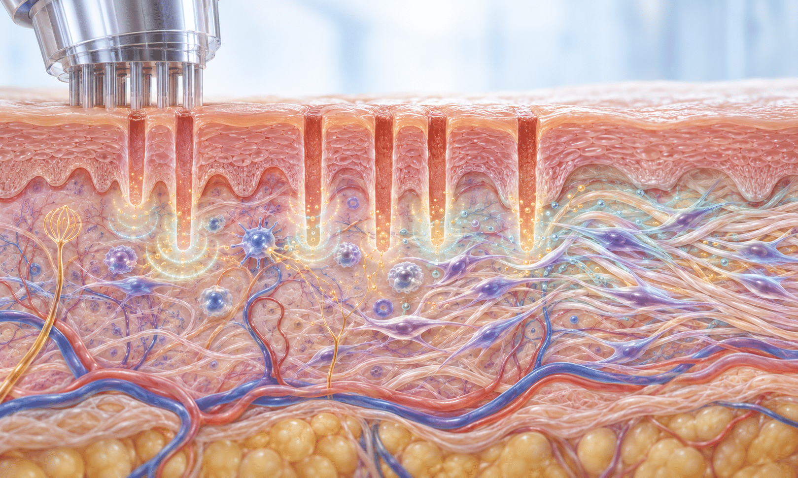 diagram depicting how microchanneling affects the skin